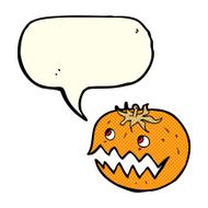 cartoon pumpkin with speech bubble N8