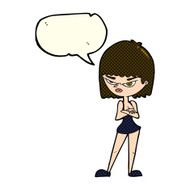 cartoon angry woman with speech bubble N9