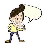 cartoon man snapping fingers with speech bubble N5
