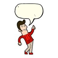 cartoon man giving thumbs up sign with speech bubble N6