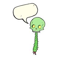 spooky cartoon sull and spine with speech bubble N5