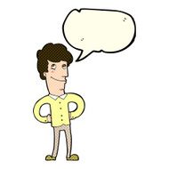 cartoon happy man with speech bubble N185
