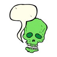 cartoon skull with speech bubble N13