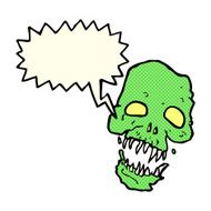cartoon scary skull with speech bubble N12