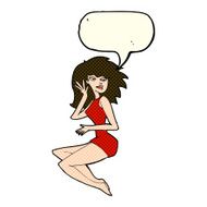 cartoon sexy woman with speech bubble N9