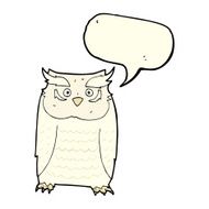 Cartoon owl with speech bubble N27