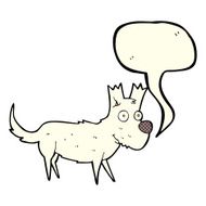 cartoon cute little dog with speech bubble N5