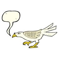 cartoon bird with speech bubble N121