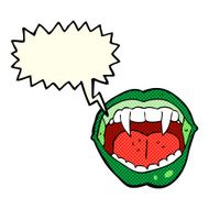 cartoon vampire mouth with speech bubble N11