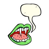 cartoon vampire mouth with speech bubble N12