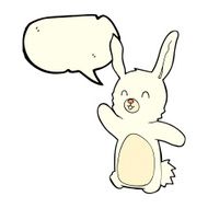 cartoon happy rabbit with speech bubble N5