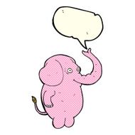 cartoon funny elephant with speech bubble N9
