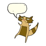 cartoon raccoon with speech bubble N4