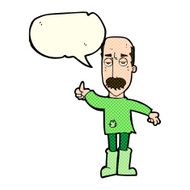 cartoon annoyed old man with speech bubble N27