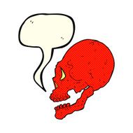 red skull illustration with speech bubble N3