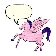 cartoon pegasus with speech bubble N2