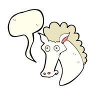 cartoon horse head with speech bubble N5