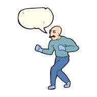 cartoon victorian boxer with speech bubble N3