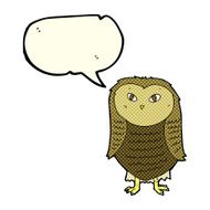 Cartoon owl with speech bubble N28
