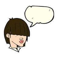 cartoon fashion haircut with speech bubble N4