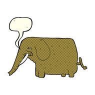 cartoon mammoth with speech bubble N3
