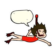 cartoon swimmer with snorkel speech bubble N5