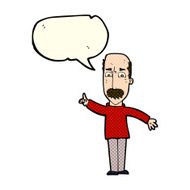 cartoon man issuing stern warning with speech bubble N5