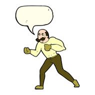 cartoon retro boxer man with speech bubble N5