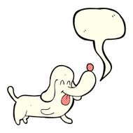cartoon happy dog with speech bubble N34
