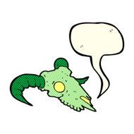 cartoon magic ram skull with speech bubble N3