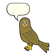 Cartoon owl with speech bubble N29