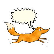 cartoon fox running with speech bubble N3