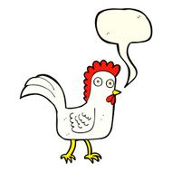 cartoon chicken with speech bubble N7