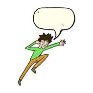 cartoon jumping man with speech bubble N3