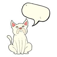 cartoon grumpy little dog with speech bubble N5