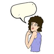 cartoon surprised woman with speech bubble N98