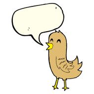 cartoon happy bird with speech bubble N17
