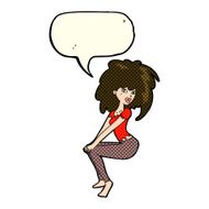 cartoon woman with big hair speech bubble N5