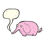 cartoon sad little elephant with speech bubble N5