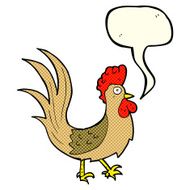 cartoon cockerel with speech bubble N13