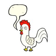 cartoon rooster with speech bubble N5