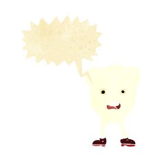 cartoon tooth with speech bubble N3