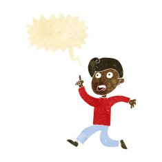 cartoon boy panicking with speech bubble N4