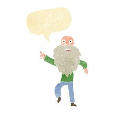 cartoon stressed old man with speech bubble N3