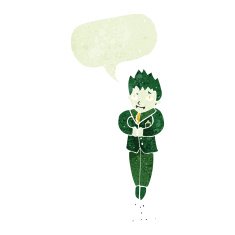 cartoon floating vampire with speech bubble N2