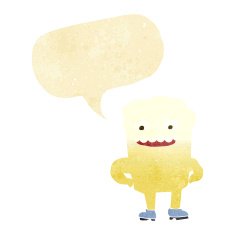 cartoon happy tooth with speech bubble N3