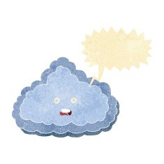 cartoon cloud with speech bubble N3