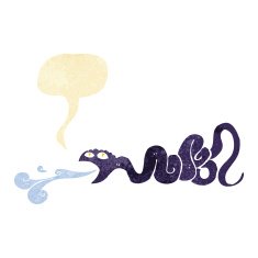 cartoon snake with speech bubble N6