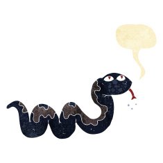 cartoon snake with speech bubble N7