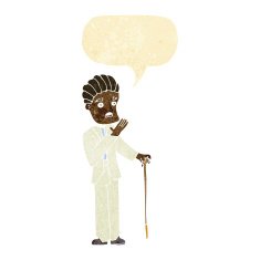 cartoon shocked gentleman with speech bubble